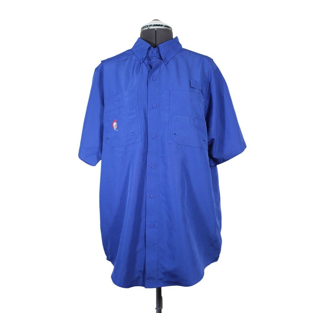 Pro Edge NCAA Virginia State Trojans button down short sleeve performance shirt